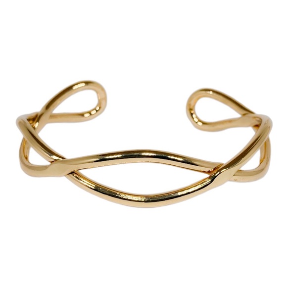 Gold Braided Cuff Bracelet - Picture 1 of 4